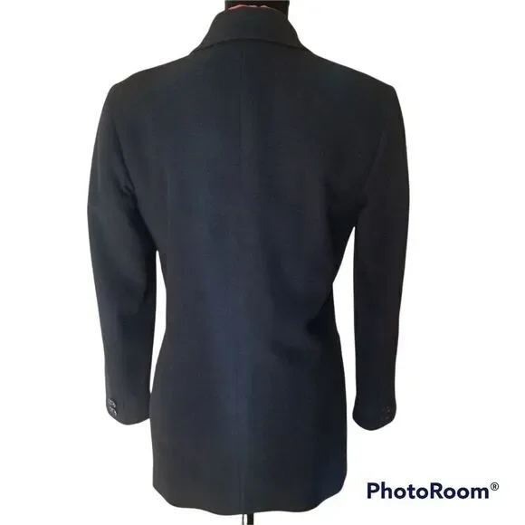 ⭐️ Vintage Faconnable Ladies Black Single Breasted 4 Button Wool Blazer sz XS